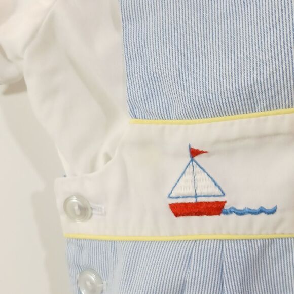 Vintage Embroidered Sailboat Baby Outfit - Picture 8 of 13